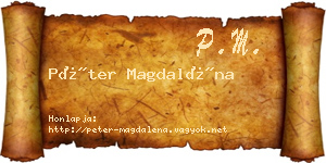 Péter Magdaléna névjegykártya